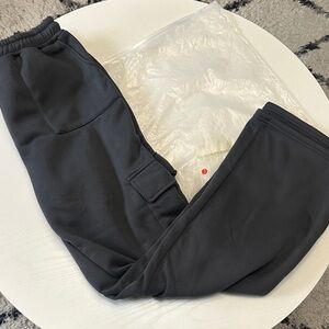 Black Cargo Pocket Jogger Sweatpants